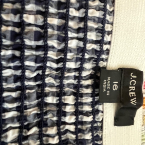 J Crew Smocked Gingham Midi Skirt, Size 16 - Picture 4 of 8